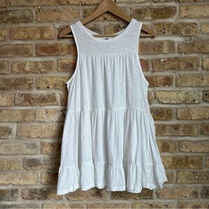 Anthropologie 100% Cotton White Trapeze Tank